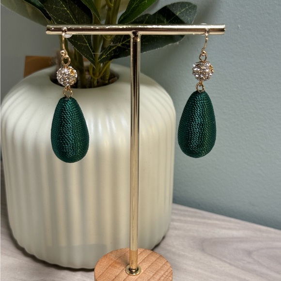 Classic Green Drop Earrings - Picture 2 of 7